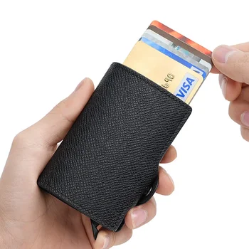 Новая автоматическая всплывающая сумка для карт, металлический алюминиевый футляр, футляр для карт, RFID-держатель для карт, футляр для кредитных карт, кошелек для монет