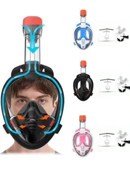 НОВАЯ маска для подводного плавания с маской для подводного плавания Для мужчин/женщин, Подставка для камеры с использованием превосходной технологии сухого шноркеля, Подводная маска для плавания K4 Full Face