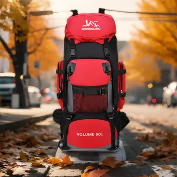 Новый 90-литровый походный рюкзак для кемпинга, женский, мужской, большой емкости, водонепроницаемые рюкзаки для улицы, дорожная сумка для багажа большой емкости