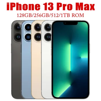 Оригинальный Apple iPhone 13 Pro Max 128 ГБ 256 ГБ 512 ГБ 1 ТБ ROM Подлинный OLED A15 IOS Face ID NFC Разблокированный Смартфон 5G