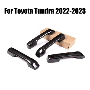 Отделка наружных дверных ручек автомобиля из углеродного волокна для Toyota Tundra 2022-2023, Отделка дверных ручек высокого качества