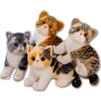 Похожий на Толстого Ленивого кота Плюшевый Плюшевый Котенок с рисунком Тигра Имитация животных Домашний Декор Подарок для мальчиков и детей