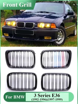 Решетка радиатора для почек Нижнего переднего бампера Глянцево-черная Матовая Многоцветная Двойная Решетка Радиатора BMW 3 Серии E36 LCI (1992-1999)