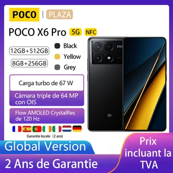 Смартфоны POCO X6 Pro 5G, NFC Hz, Тройная камера 64 Мп с be, заряд 67 Вт, 5000 мАч, местная гарантия, глобальная версия