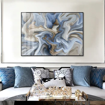 Современная абстрактная картина на холсте с текстурой мрамора, уникальные настенные рисунки, плакаты и принты для интерьера гостиной, домашнего декора