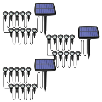 Солнечные фонари 3X10 В 1 на открытом воздухе, водонепроницаемые солнечные фонари для газона, солнечные фонари для украшения садовой дорожки и бассейна