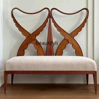 Средневековый Ретро-стиль, Резьба по дереву, Двуспальный диван-кресло, Французская гостиная с высокой спинкой, кресло для отдыха