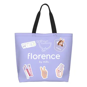 Сумка для покупок Florence By Mills Groceries, женская холщовая сумка для покупок на плечо, сумка большой емкости