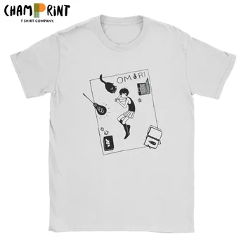 Футболка с аниме-играми Omori Basil Aubrey для мужчин, потрясающая футболка из чистого хлопка, круглый вырез, футболка с коротким рукавом, уникальная одежда