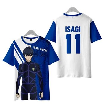 Футболки BLUE LOCK NAGI с аниме 3D принтом, уличная одежда для мальчиков и девочек, повседневная модная футболка с круглым вырезом большого размера, детские футболки, топы, одежда