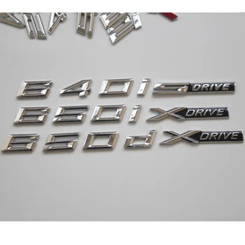 Хромированные Блестящие Серебряные Буквы Эмблемы Багажника Значки для BMW F13 Coupe 640i 650i 640d 650d xDrive sDrive