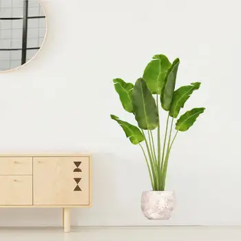 Яркая 3D наклейка на стену с зеленым растением, легко наносится, водонепроницаемый домашний декор для гостиной, спальни, общежития