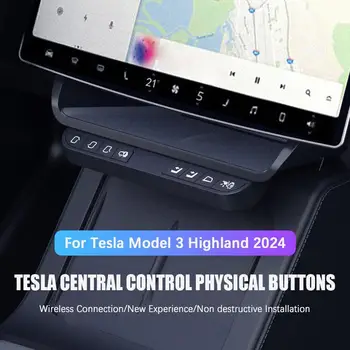 Ящик для хранения под экраном, кнопка беспроводного подключения для Tesla Model 3 Highland 2024, Лоток-органайзер для центральной консоли